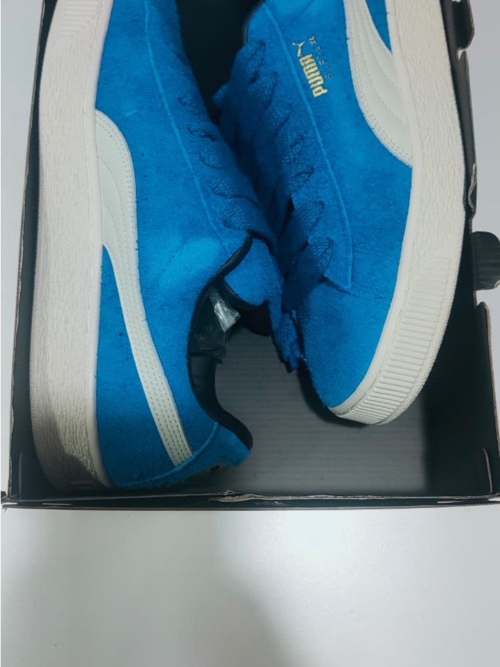 Puma Men's Bright Blue Suede Low-Top Sneakers